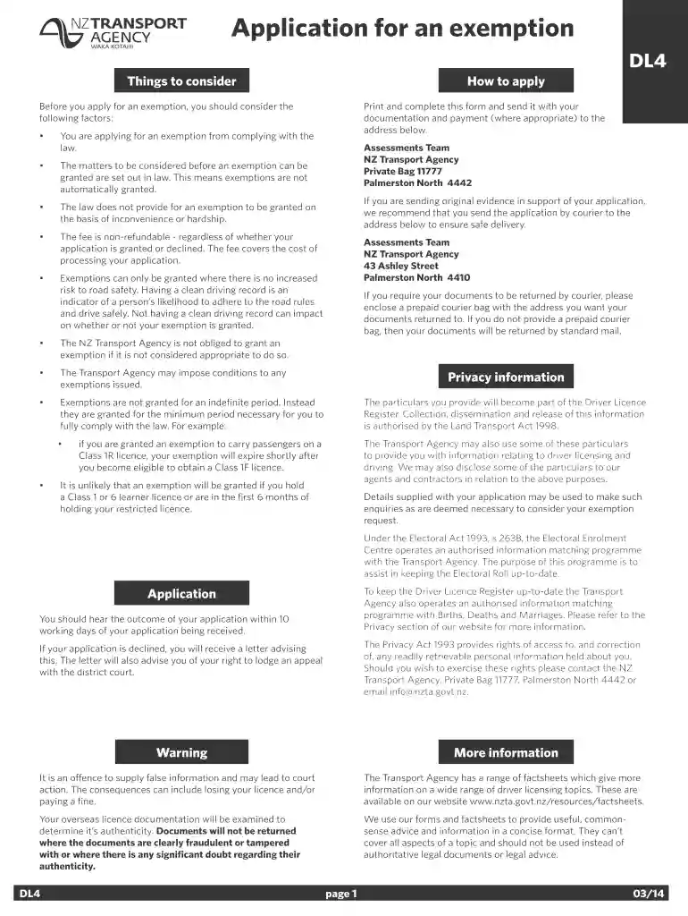 dl4 form Preview on Page 1