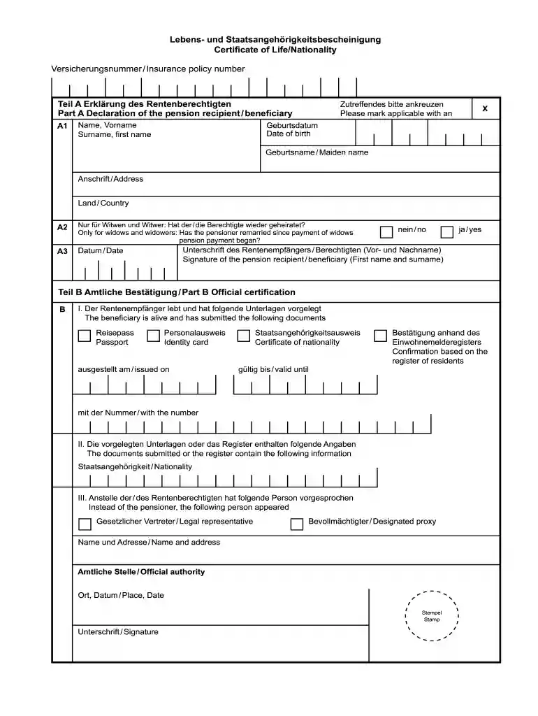 lebensbescheinigung Preview on Page 1