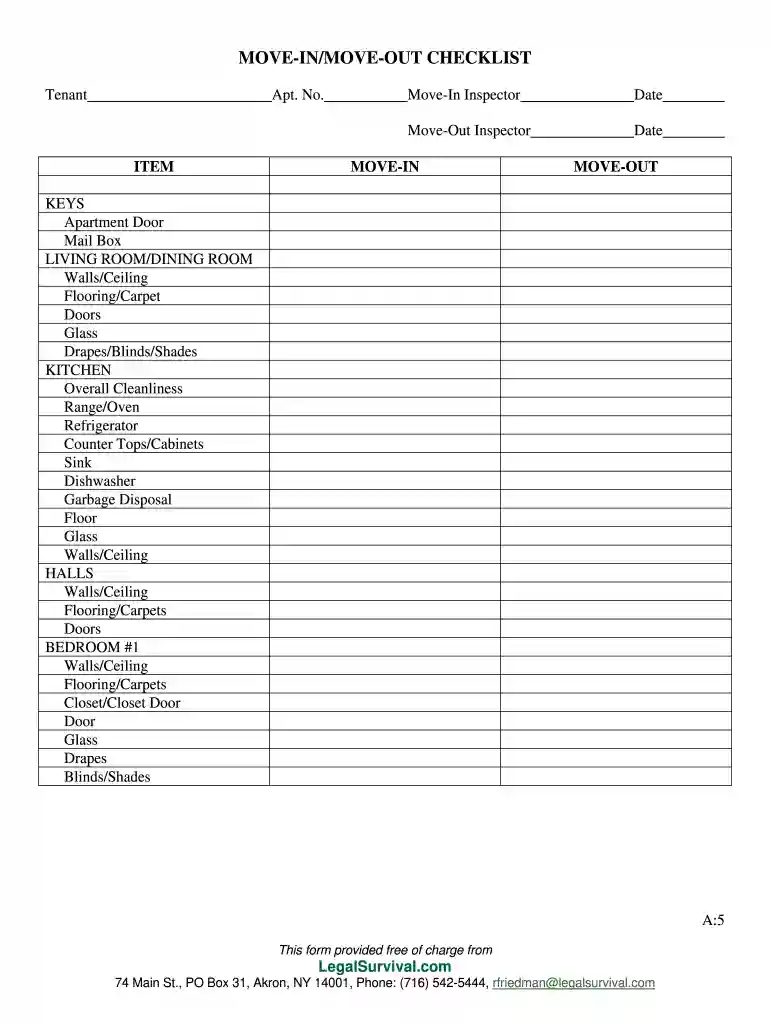 new apartment checklist Preview on Page 1