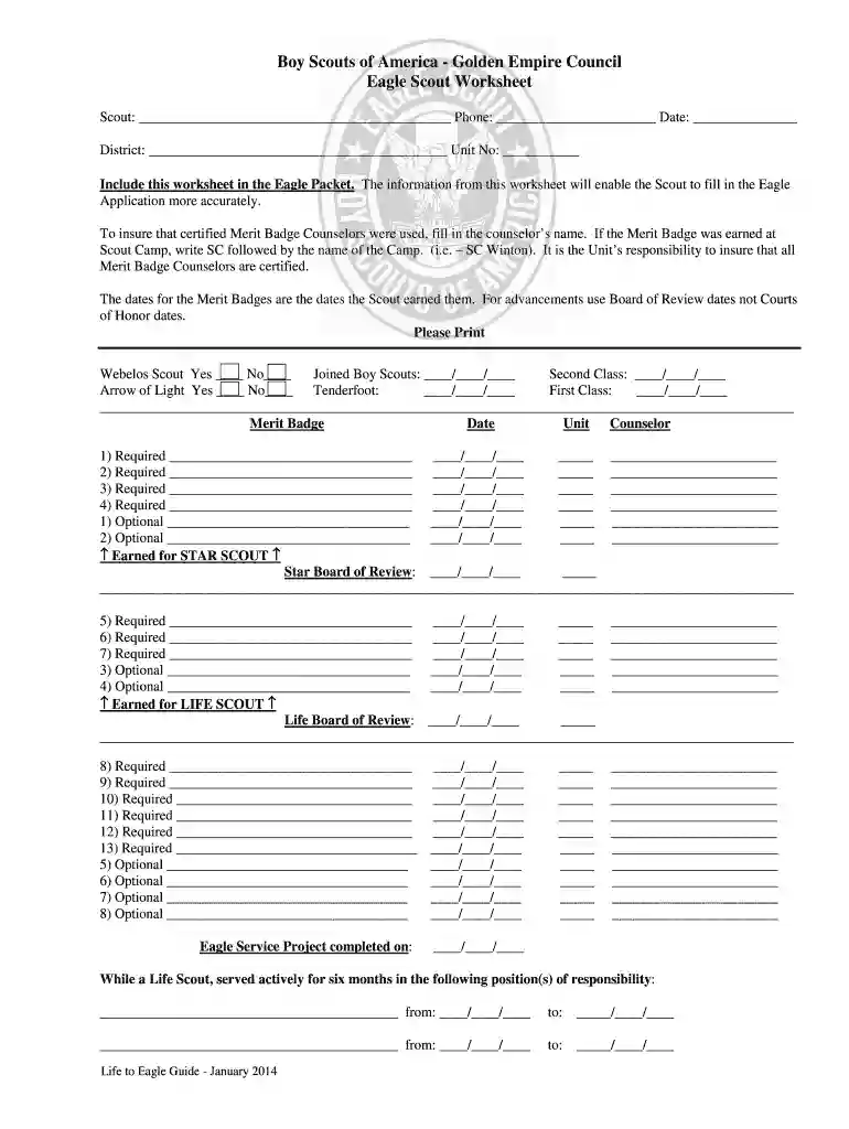 eagle guide worksheet Preview on Page 1