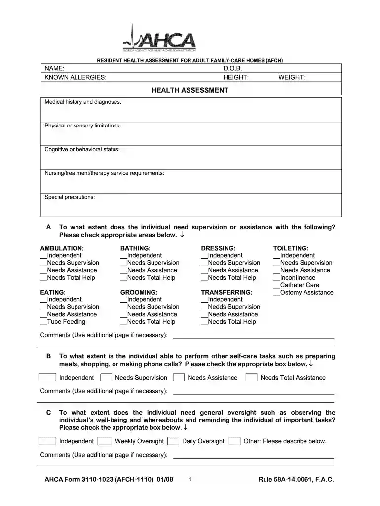 ahca change of administrator form Preview on Page 1
