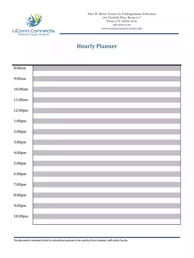 hourly planner online Preview on Page 1