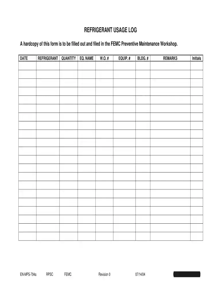 epa refrigerant log sheet pdf Preview on Page 1