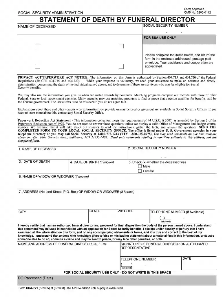 ssa 721 Preview on Page 1