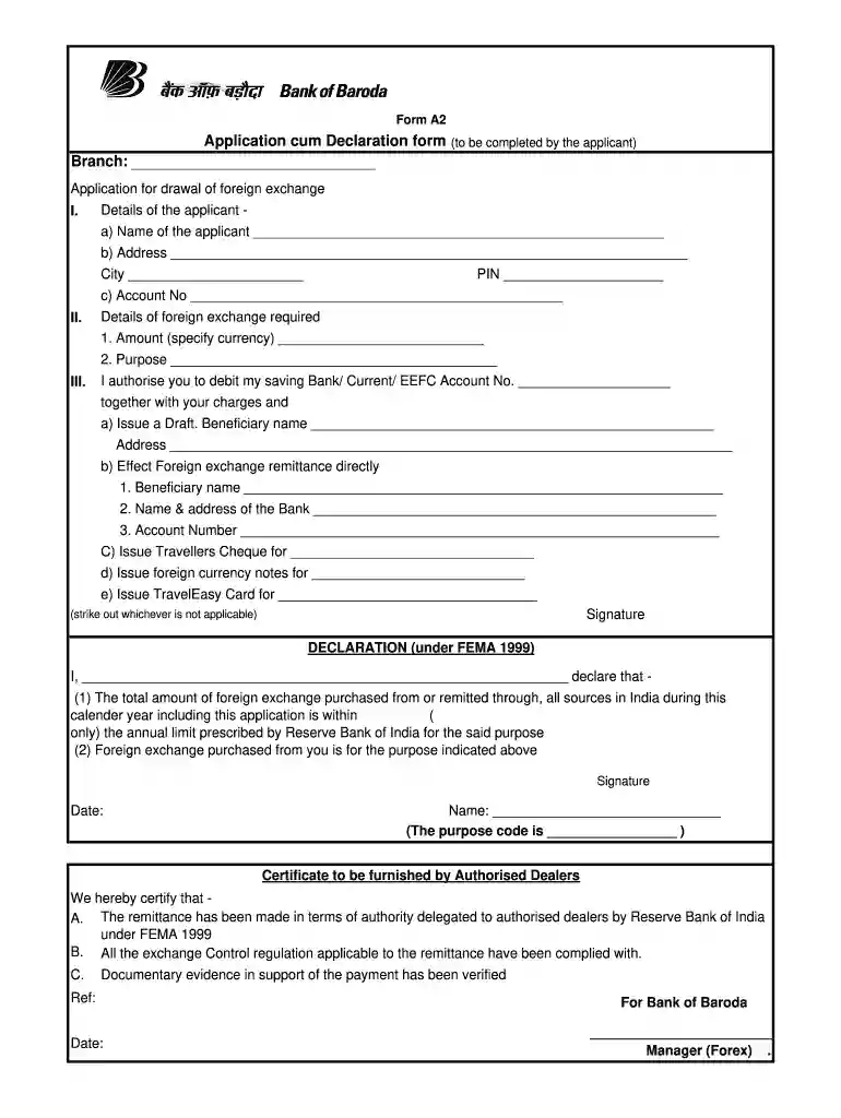 bank of baroda multipurpose application form Preview on Page 1