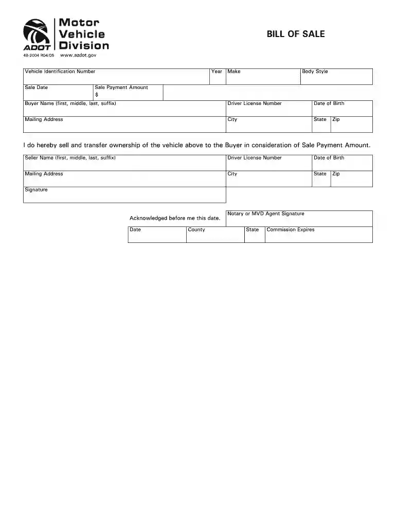 title transfer bill of sale az Preview on Page 1