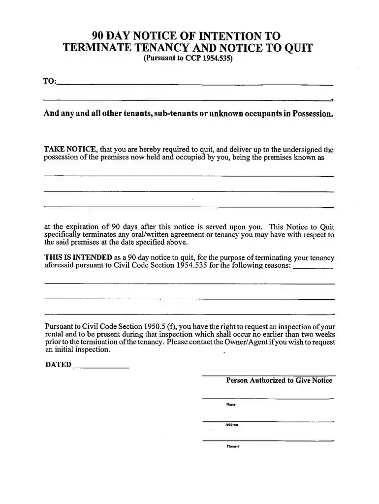 new york 90 day notice to terminate tenancy pdf Preview on Page 1