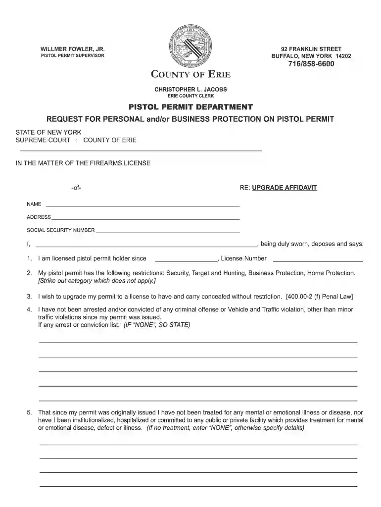 erie county pistol permit Preview on Page 1