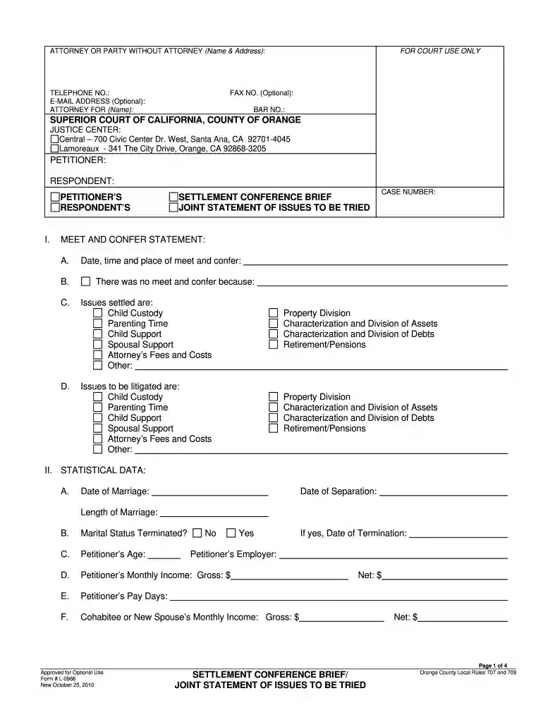 settlement conference brief sample Preview on Page 1
