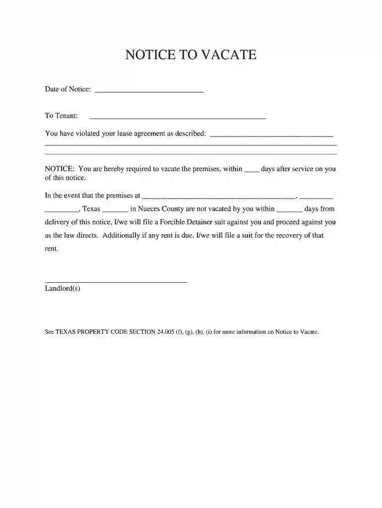 notice to vacate texas pdf Preview on Page 1