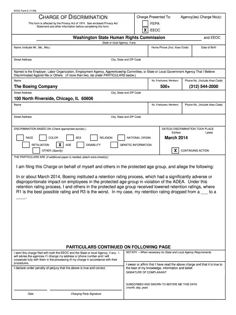 eeoc complaint form pdf Preview on Page 1
