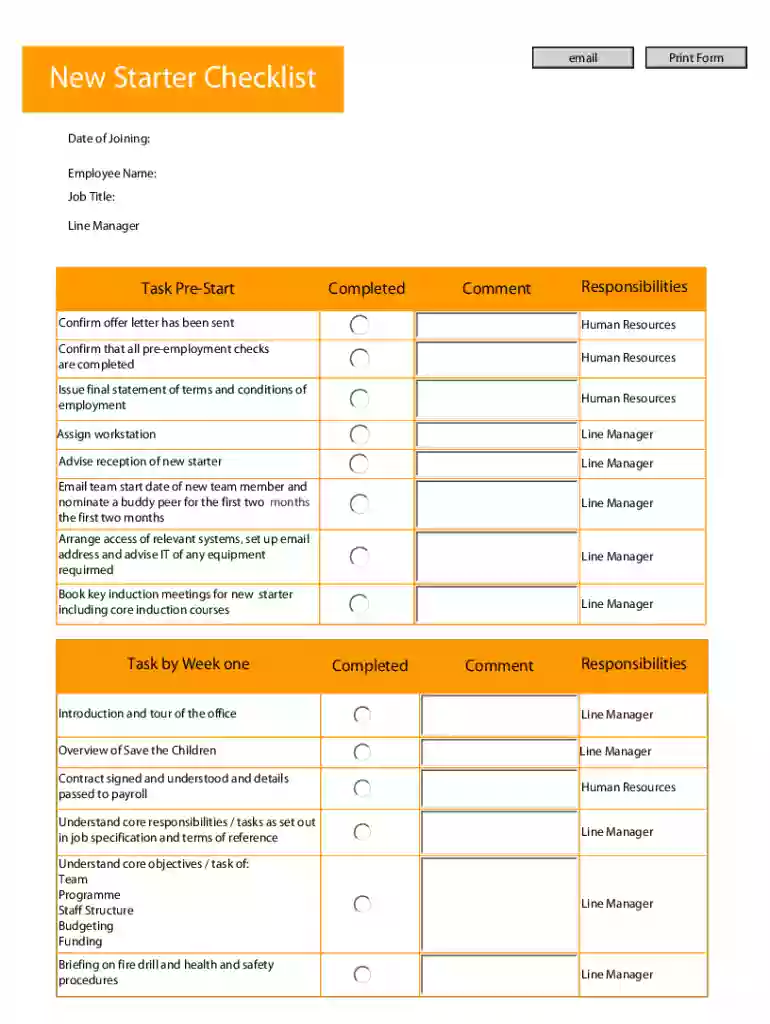 New Starter Checklist - ngolearning Preview on Page 1