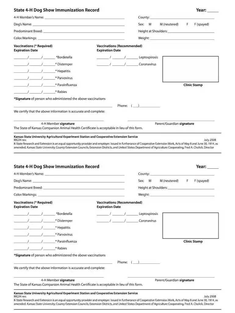 dog vaccination record printable pdf free Preview on Page 1