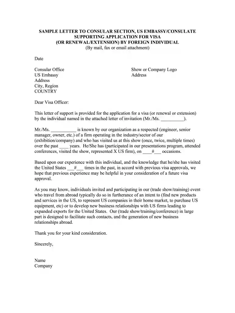 letter to embassy for visa request Preview on Page 1