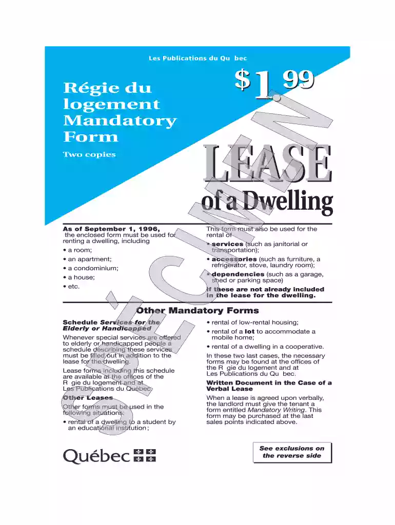quebec lease form pdf download Preview on Page 1