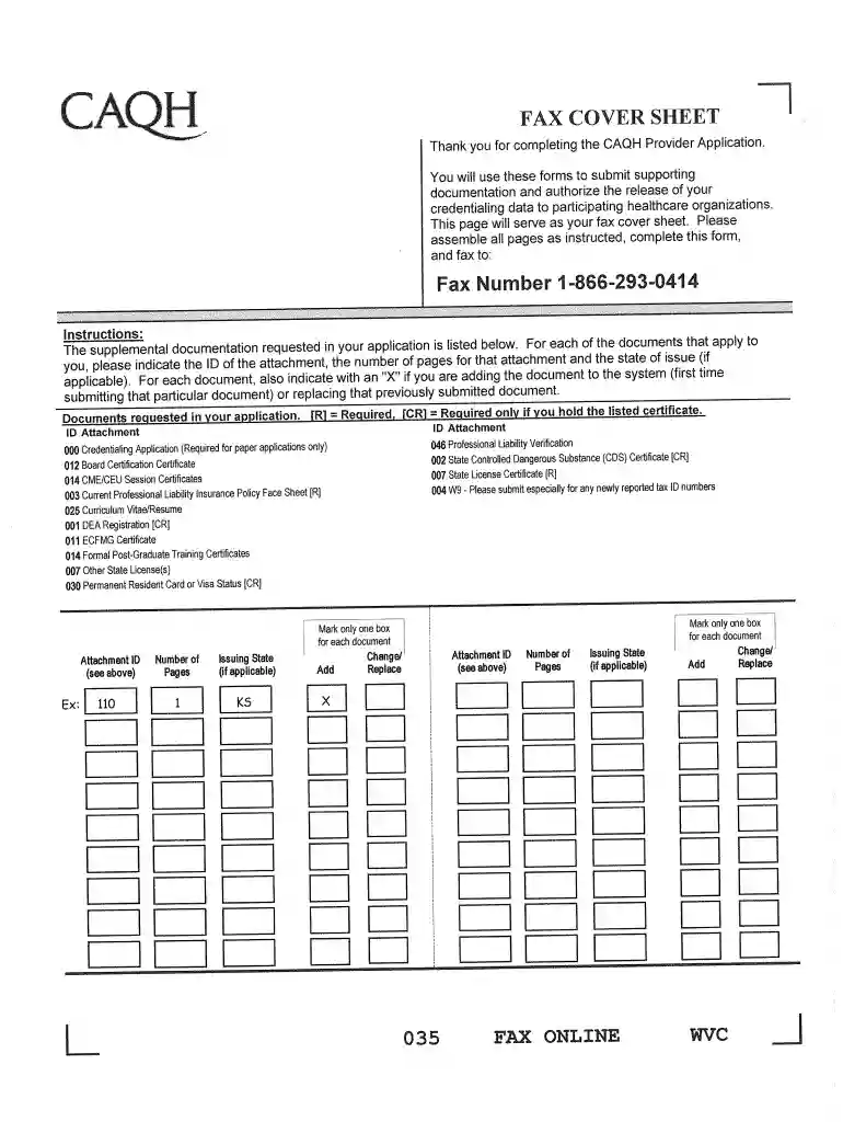 caqh sheet form Preview on Page 1