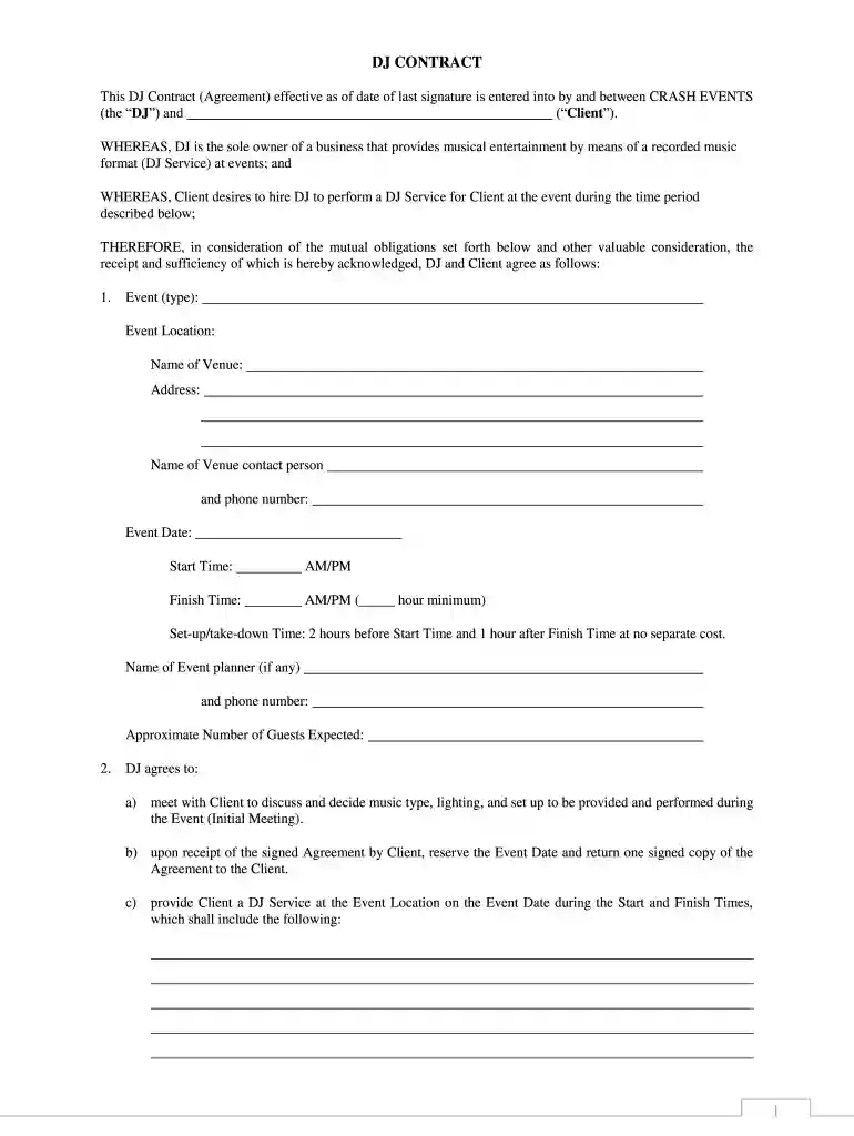 dj contract Preview on Page 1