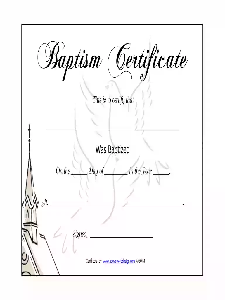 baptism certificate printable free Preview on Page 1