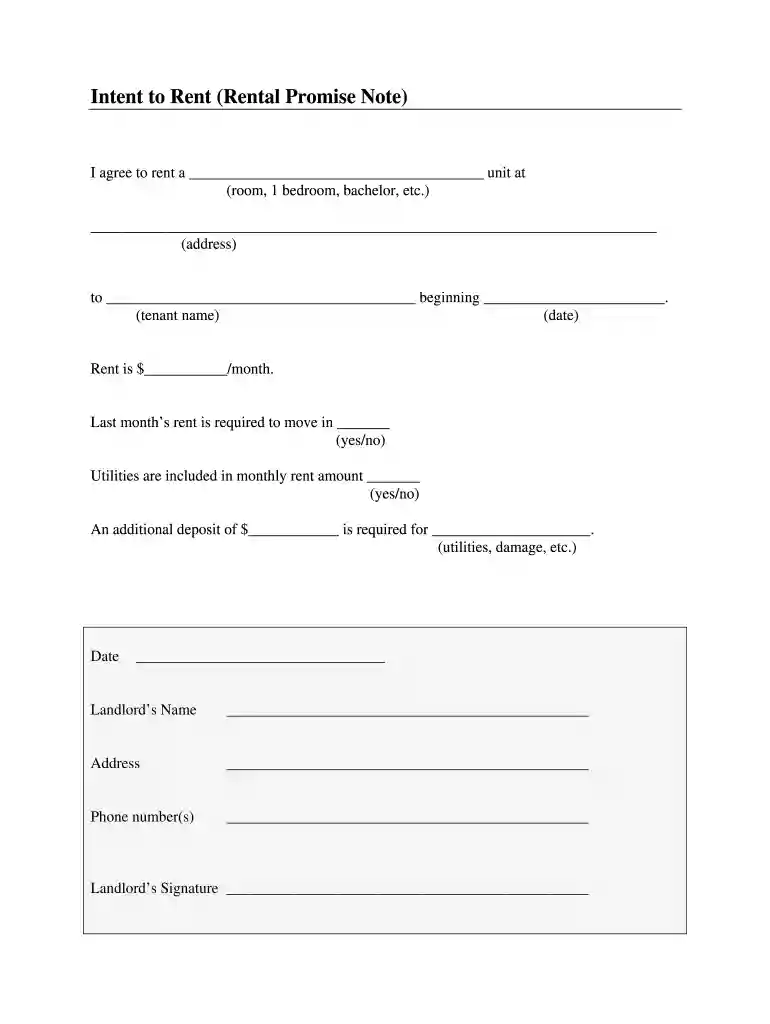 intent to rent letter Preview on Page 1