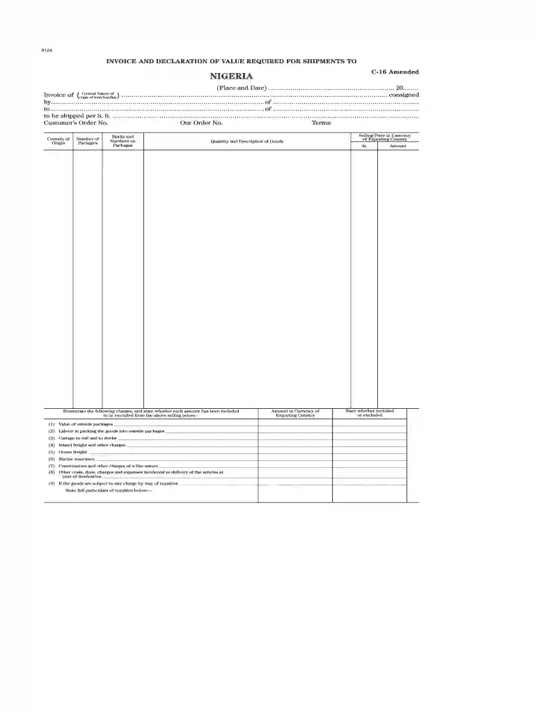 invoice declaration Preview on Page 1