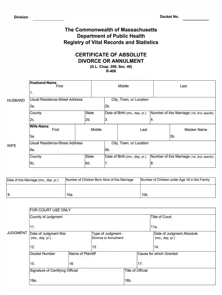 massachusetts divorce forms pdf Preview on Page 1