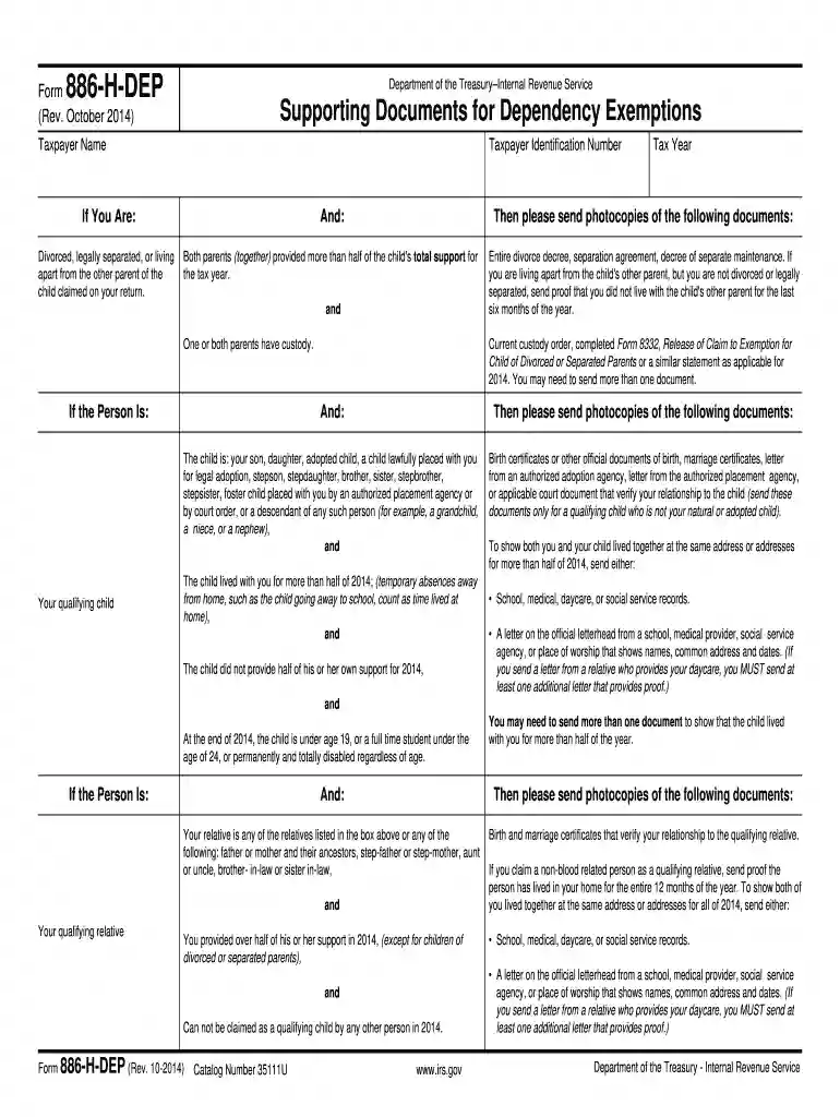 2014 886 form Preview on Page 1