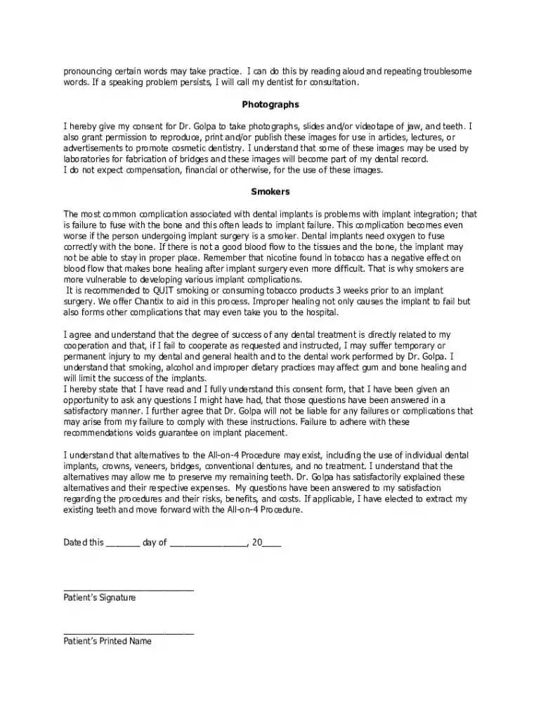 all on 4 consent form Preview on Page 1