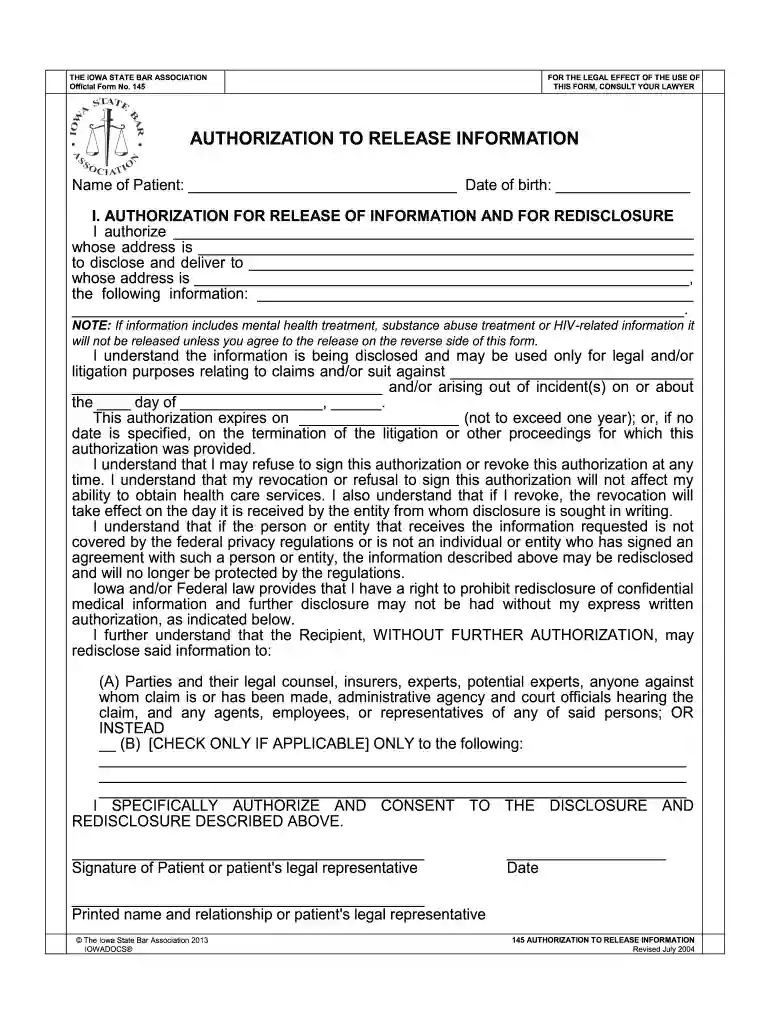 iowa bar association forms Preview on Page 1