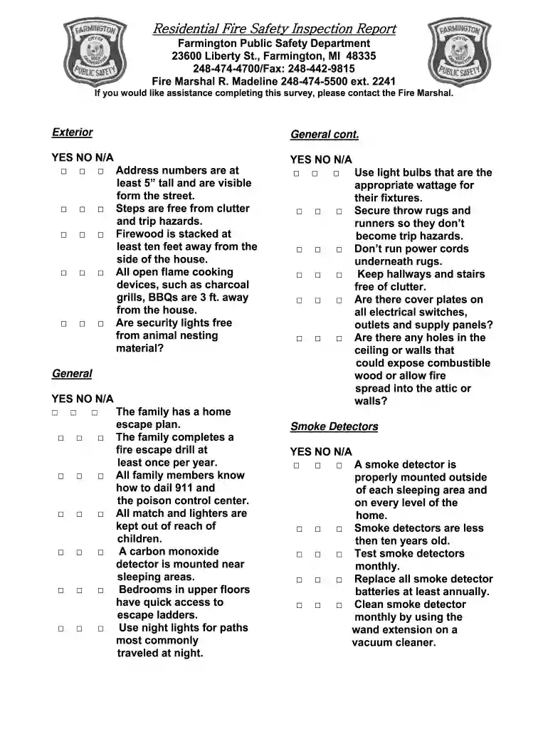 residential safety inspections Preview on Page 1