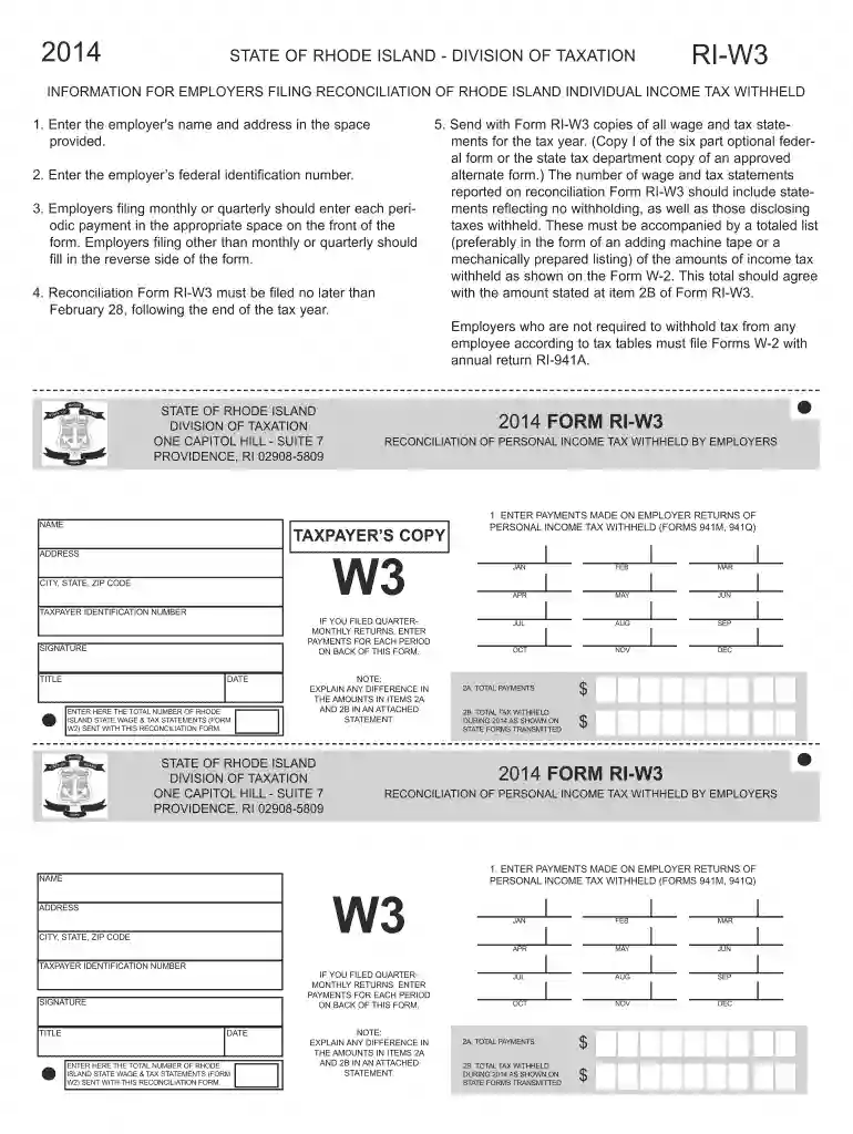w3 form 2014 Preview on Page 1