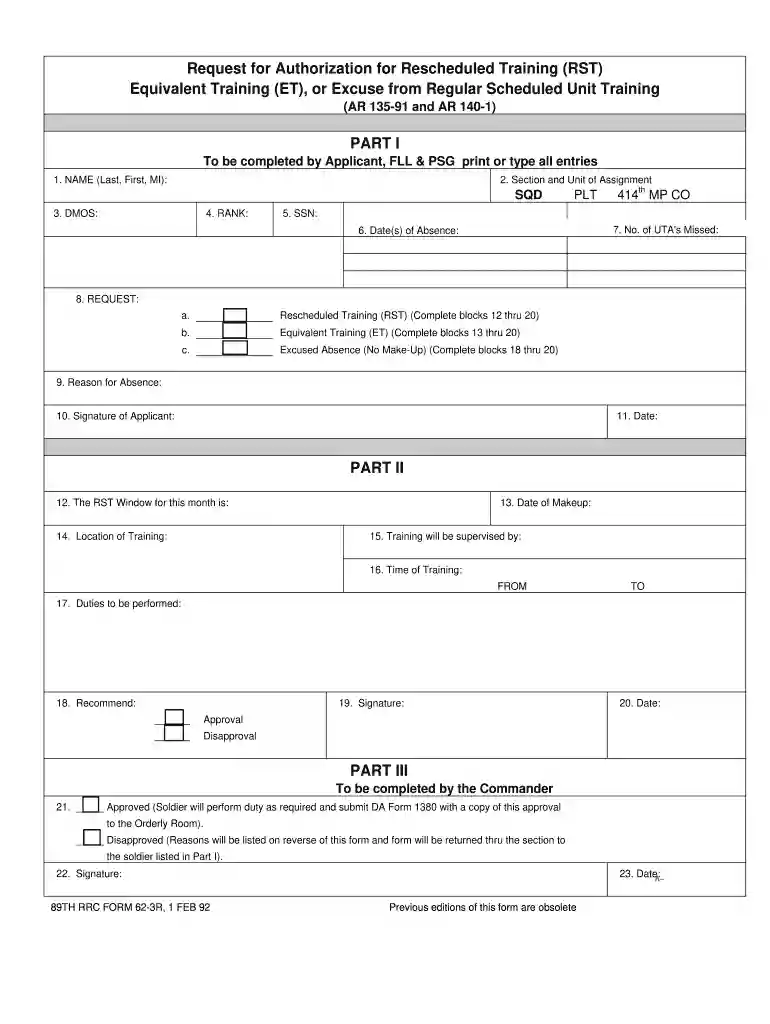 army rst form 2024 Preview on Page 1