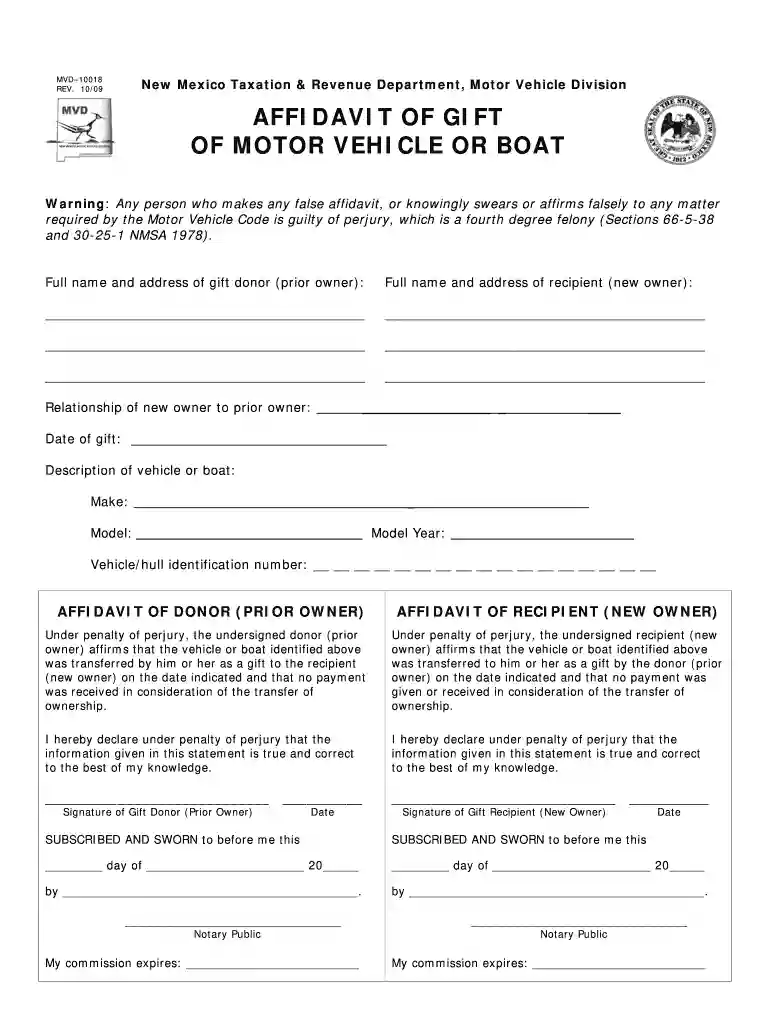 new mexico affidavit form Preview on Page 1