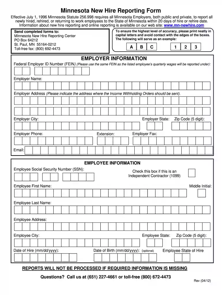 mn new hire reporting Preview on Page 1