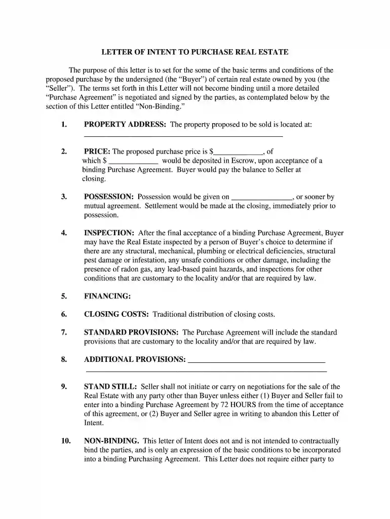 letter of interest to buy property Preview on Page 1