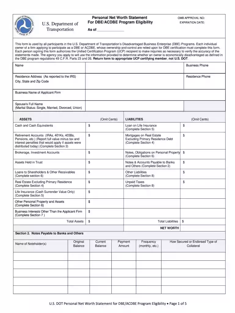 net worth statement template Preview on Page 1