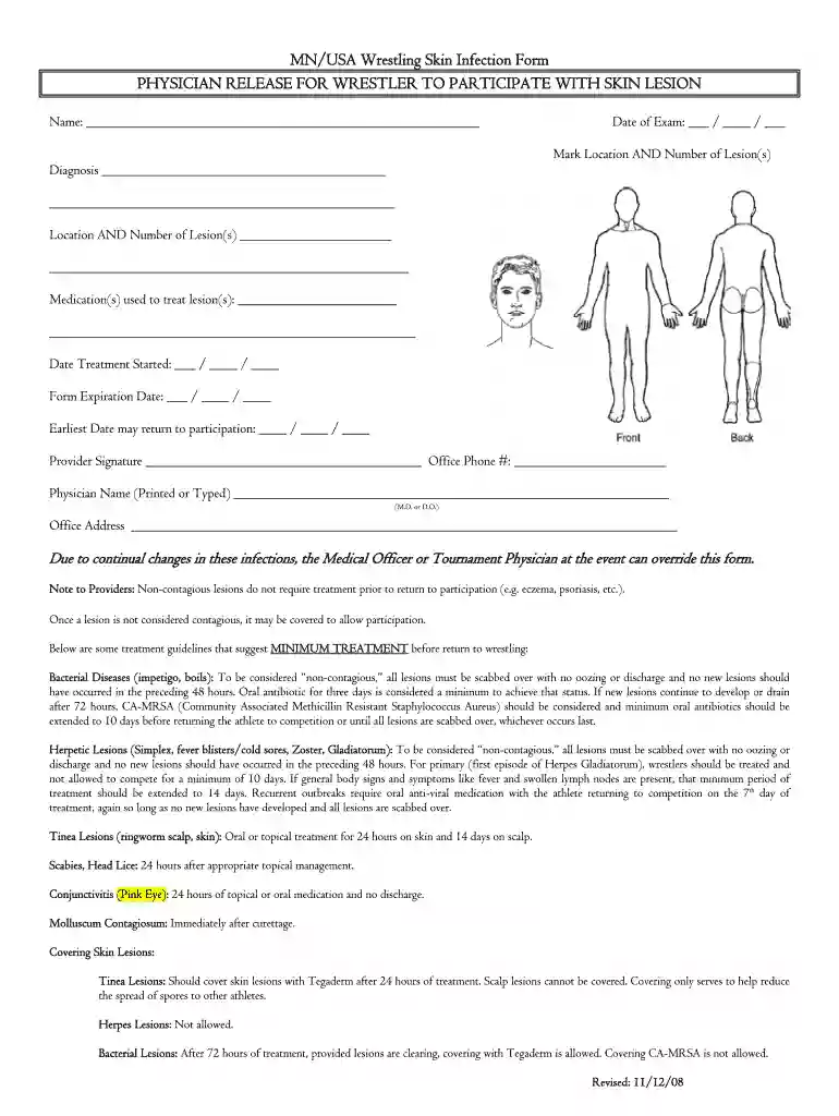 wrestling skin form Preview on Page 1