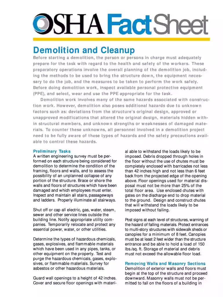 demolition cleanup Preview on Page 1