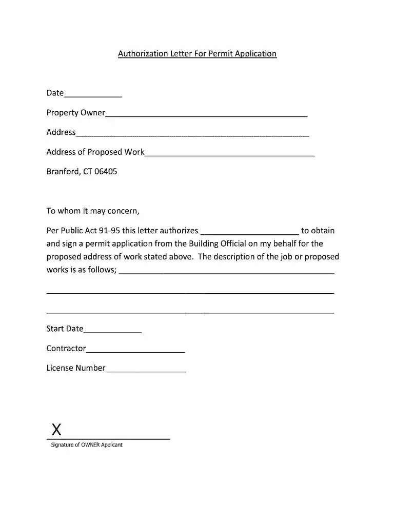letter of authorization to pull permits Preview on Page 1