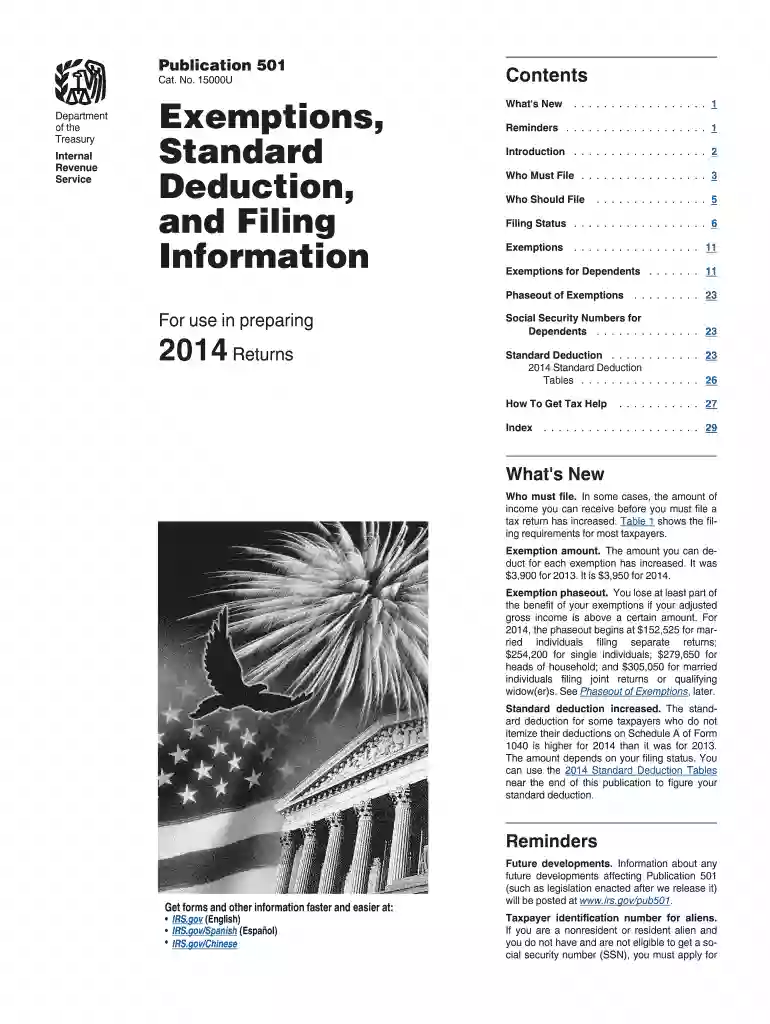 2014 standard deduction Preview on Page 1
