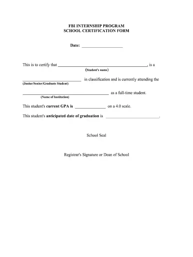 school certification form Preview on Page 1