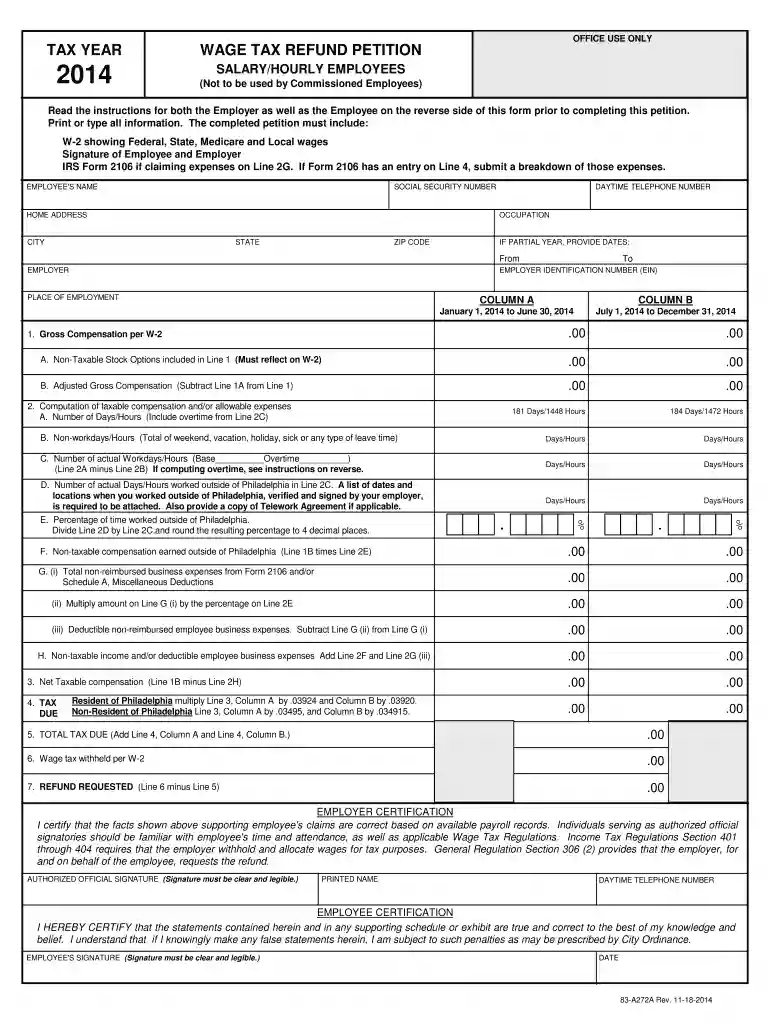 philadelphia wage tax refund 2022 Preview on Page 1
