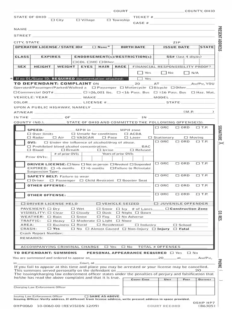 ohio uniform ticket Preview on Page 1