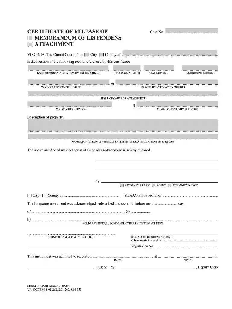 va pendens form Preview on Page 1