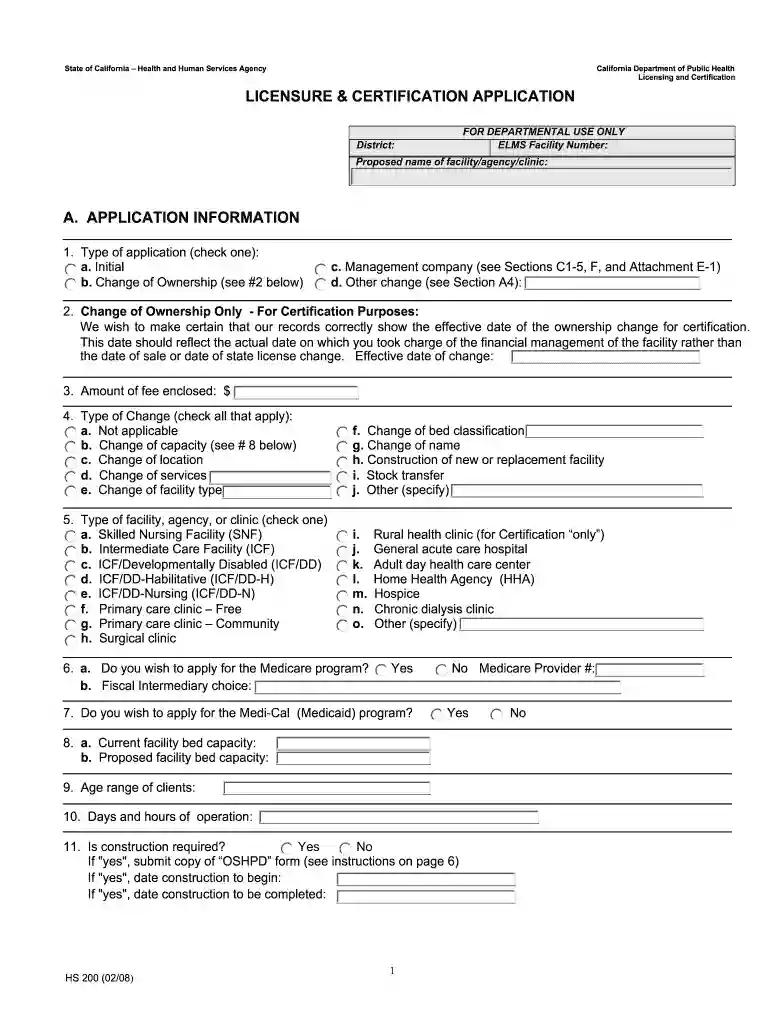 hs 200 form Preview on Page 1