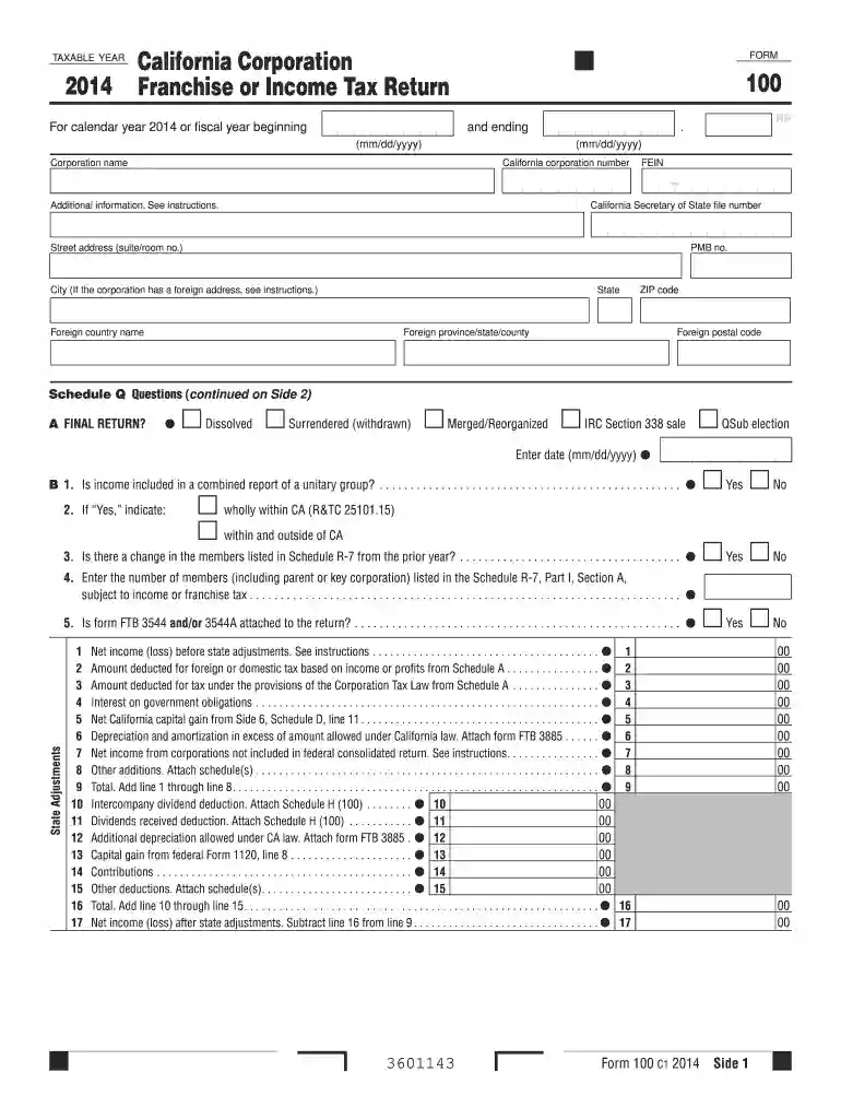 2014 ca tax Preview on Page 1