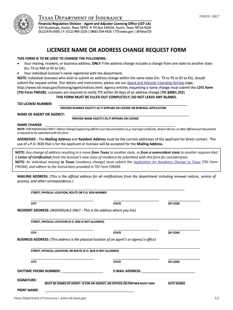 tdi form Preview on Page 1