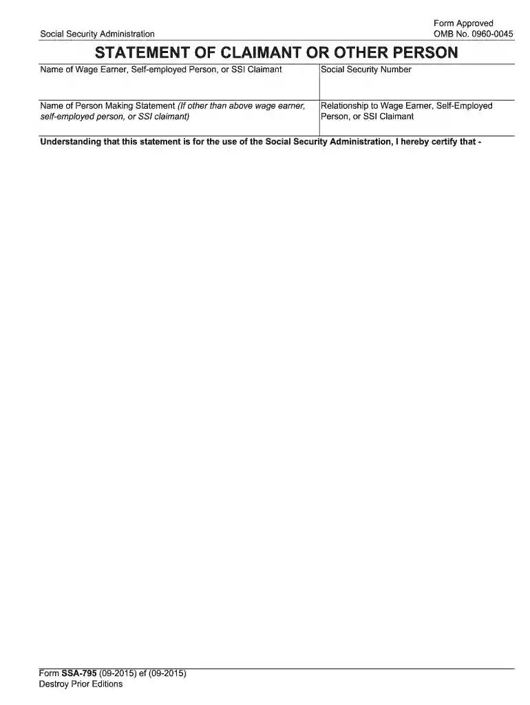 how do you fill out form omb no0960 0045 2015 Preview on Page 1