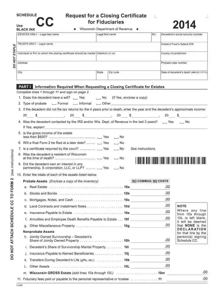 2014 wisconsin certificate form Preview on Page 1
