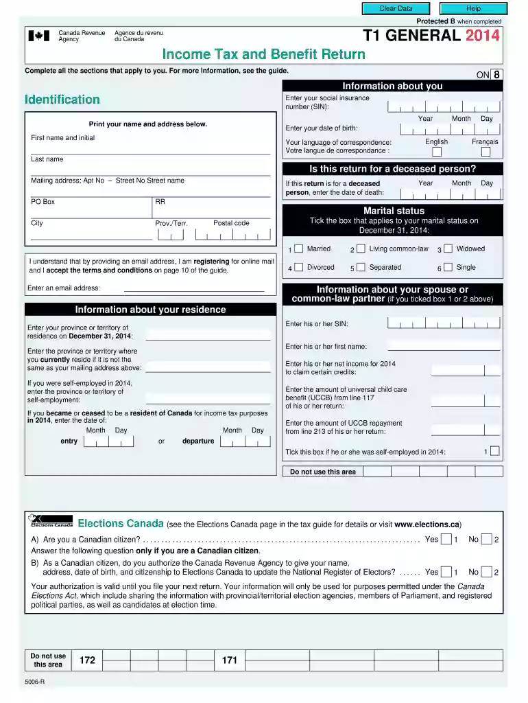 canada tax forms 2014 Preview on Page 1