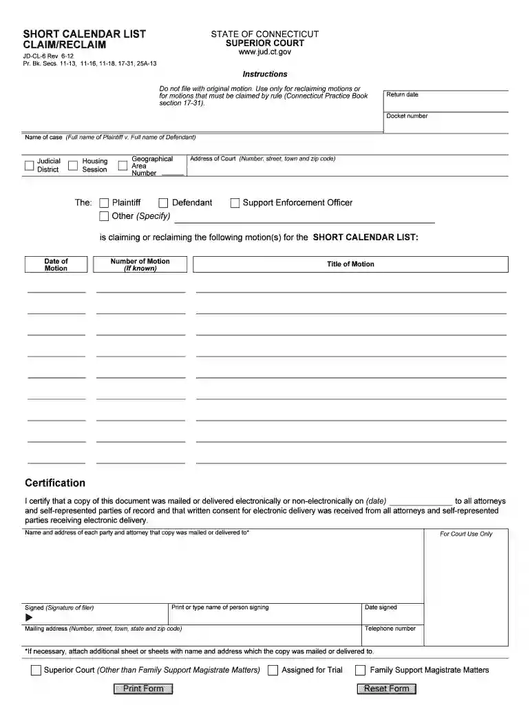 ct small claims court forms Preview on Page 1
